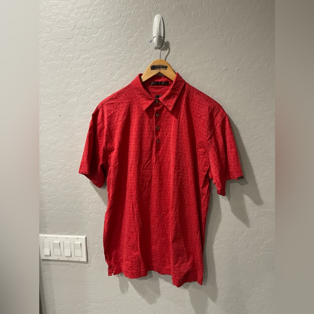 Vintage Nike Tiger Woods‎ Paisley-Like “Sunday Red” Polo Shirt Size Large